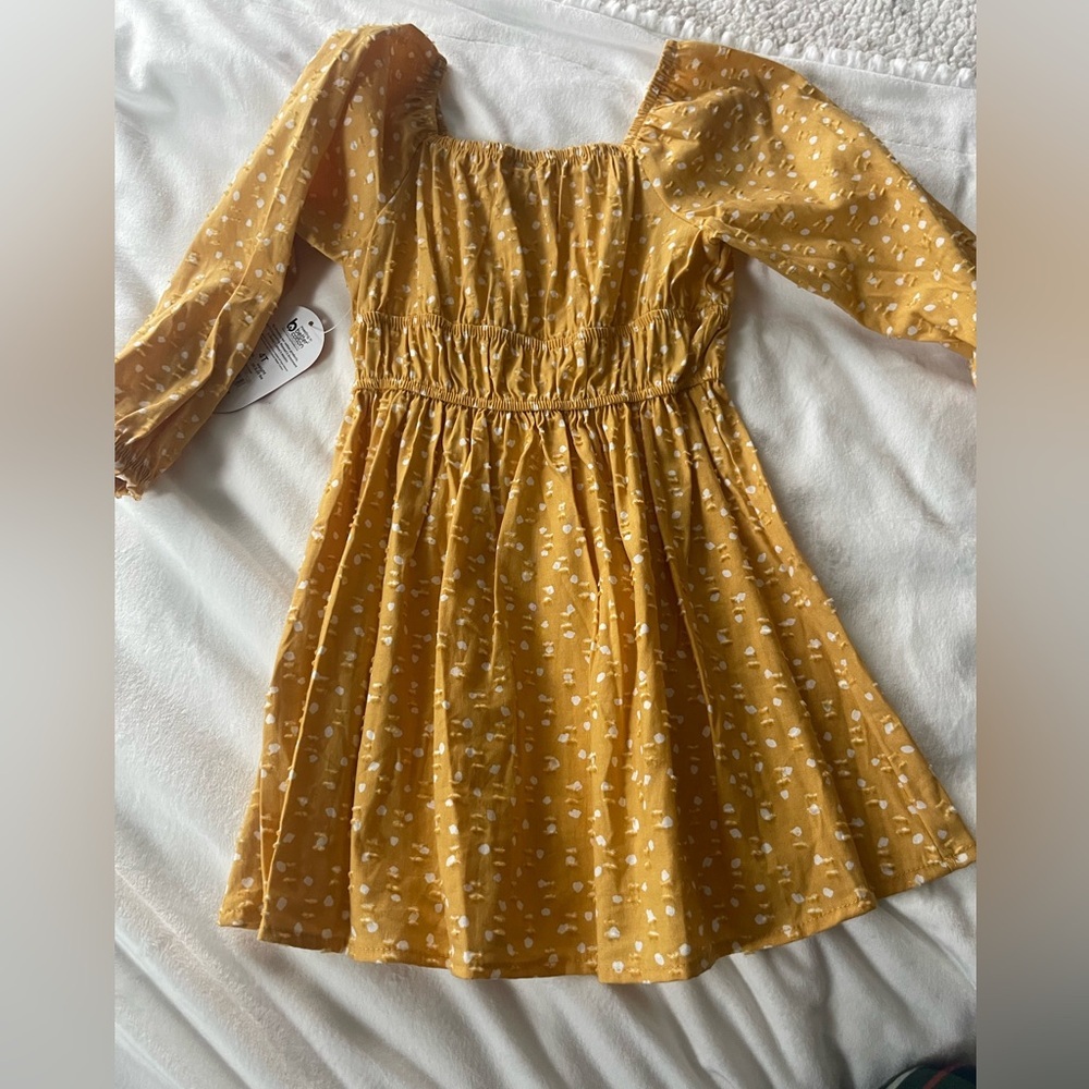 Charming Mustard Yellow Kids Dress 4t